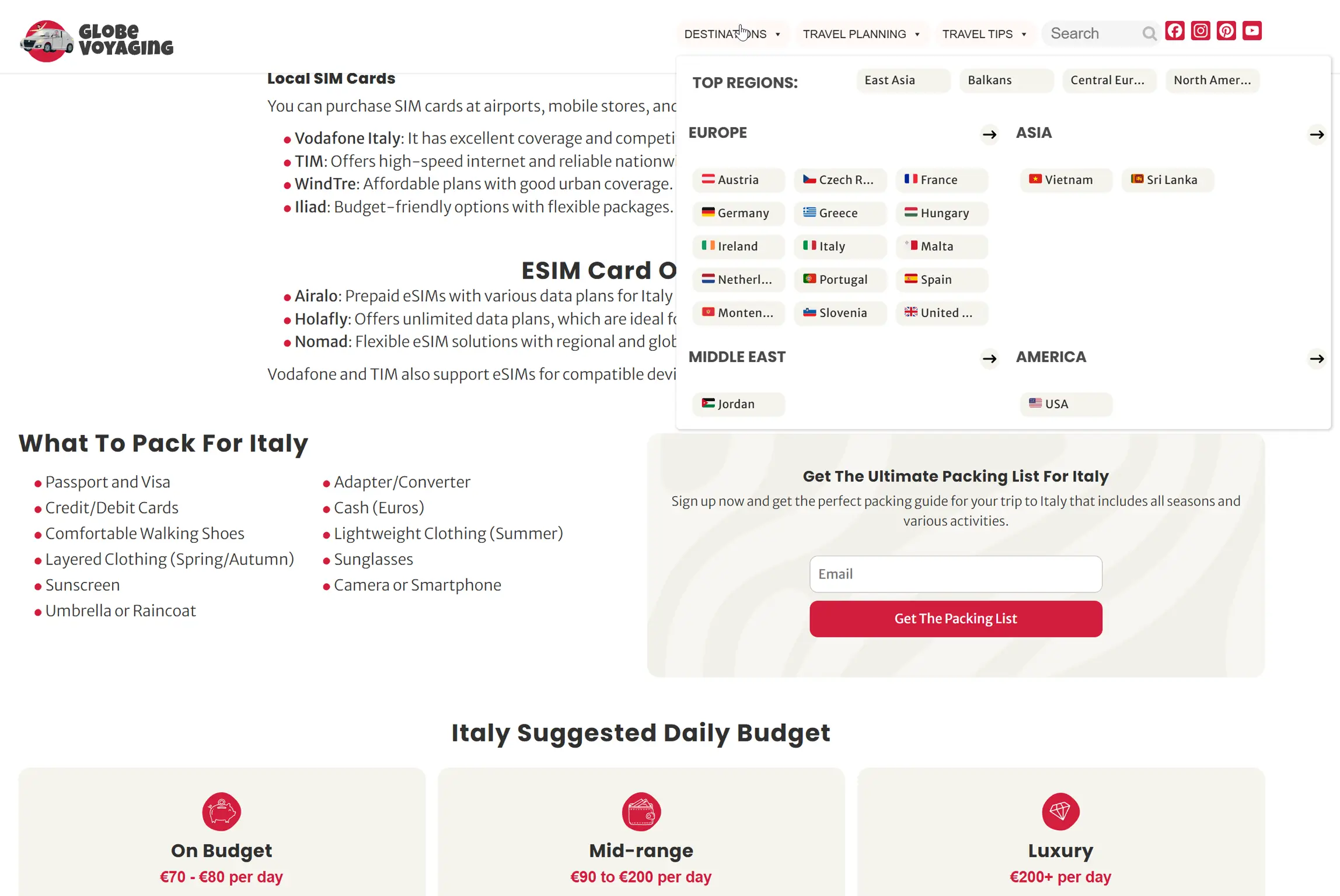 Globevoyaging results
